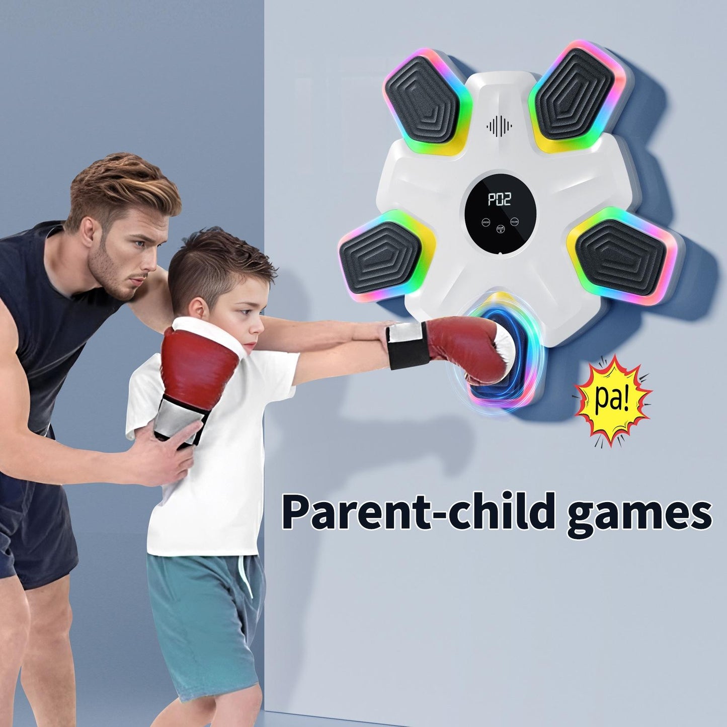 Bluetooth Music Boxing Machine 4 Modes 9 Speeds Colourful Lights Only White