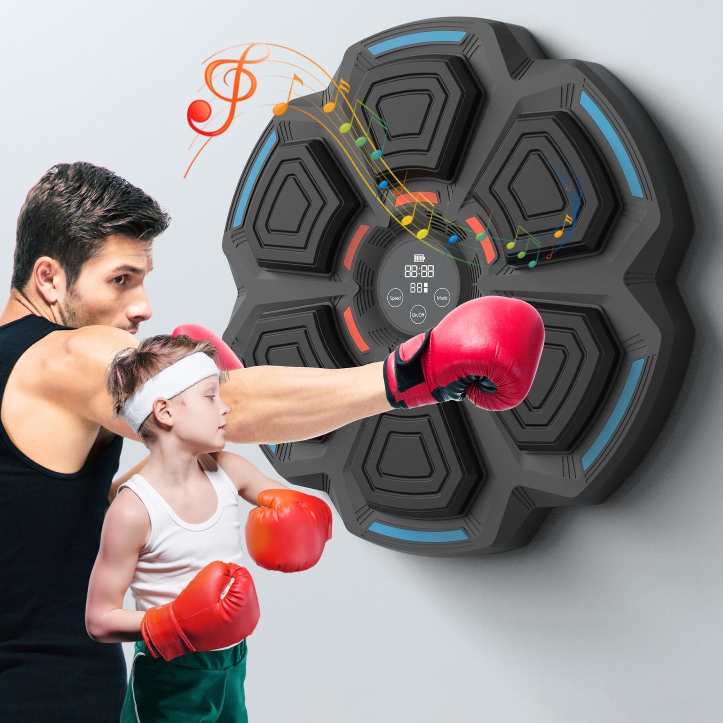 9 Speed Bluetooth Music Boxing Machine With Lights Black