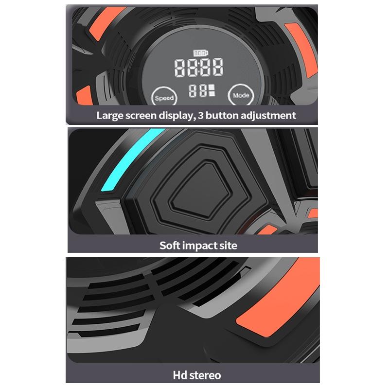 9 Speed Bluetooth Music Boxing Machine With Lights Black