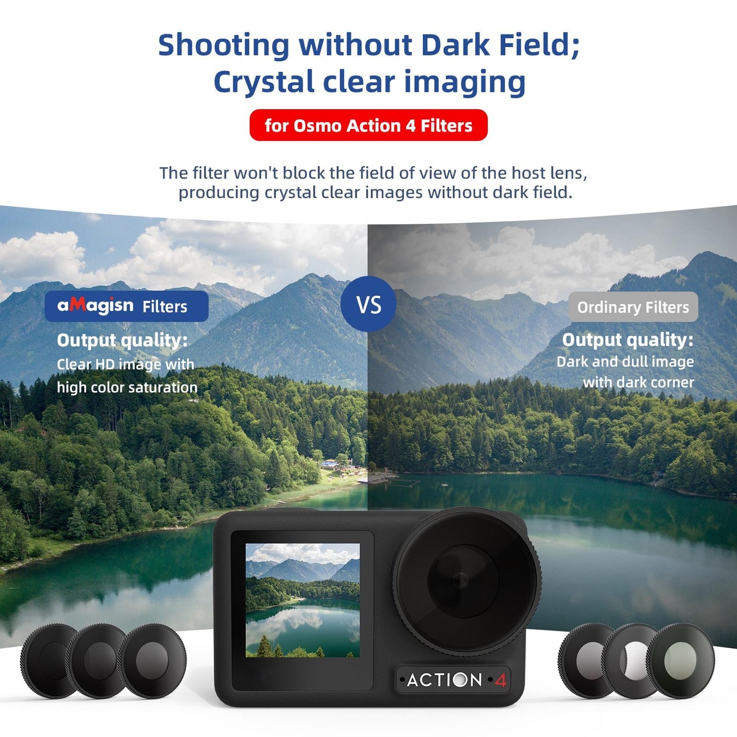 Waterproof Filter For Dji Action 4 Sports Camera Cpl Uv