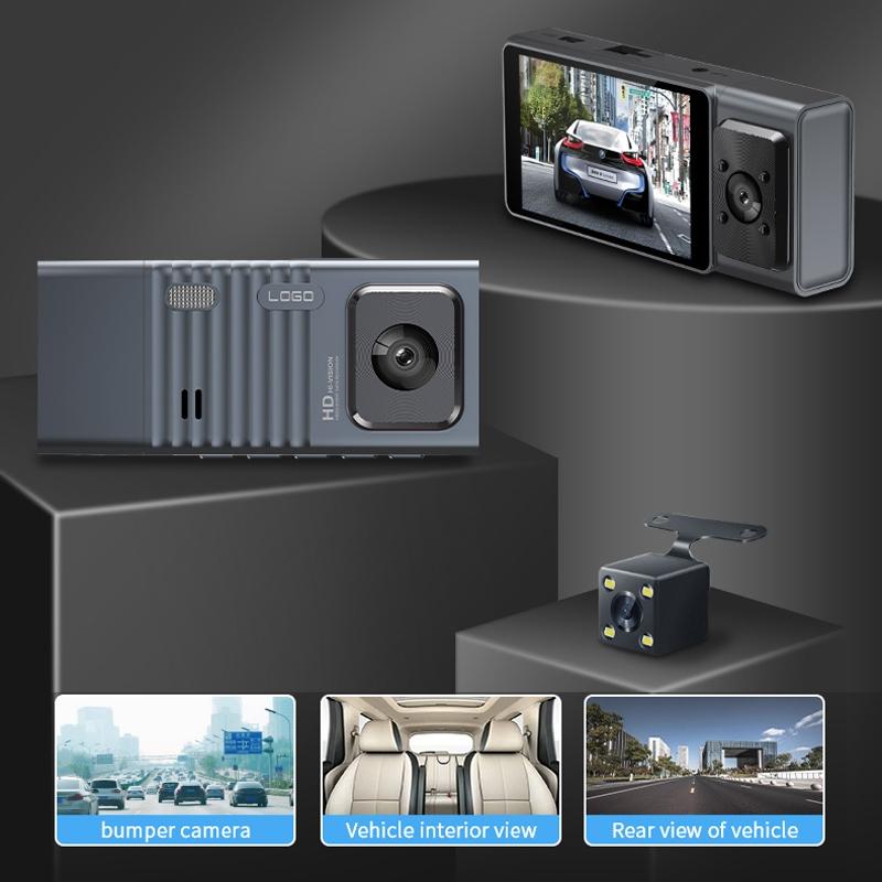 3 In 1 Car Dash Cam With Wifi 1080P Night Vision Ips Screen 32Gb