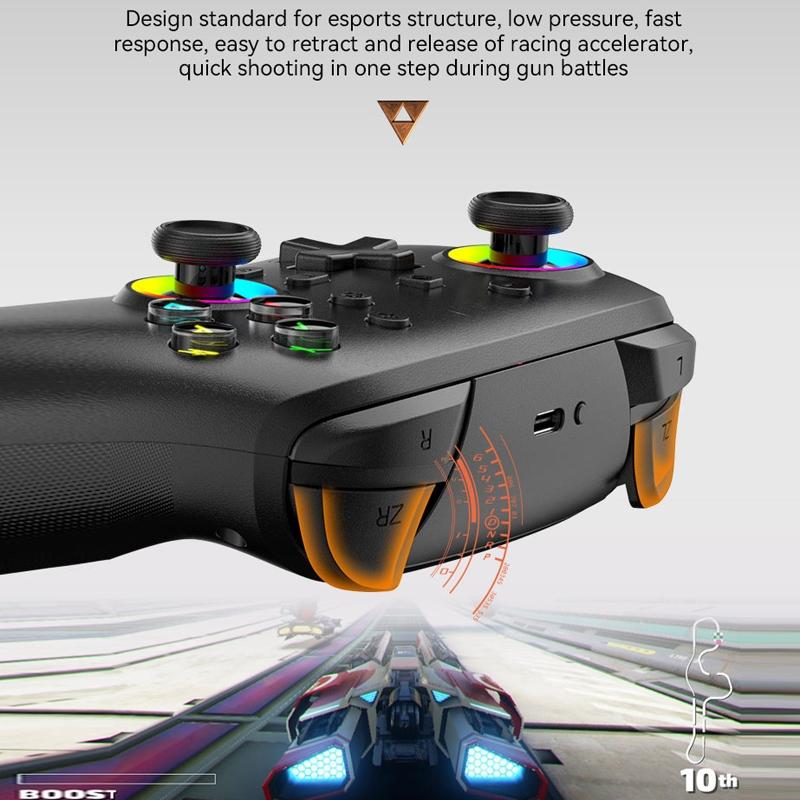 Wireless Gamepad For Nintendo Switch / Pro Tooth Design Tbd0603716901 Black Gold