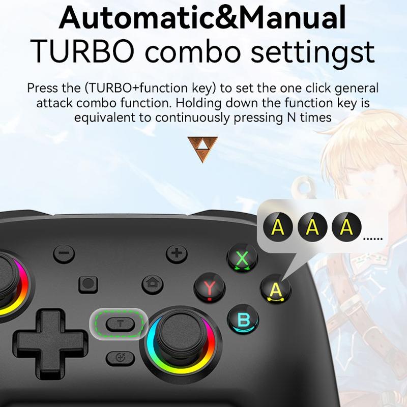 Wireless Gamepad For Nintendo Switch / Pro Tooth Design Tbd0603716901 Black Gold