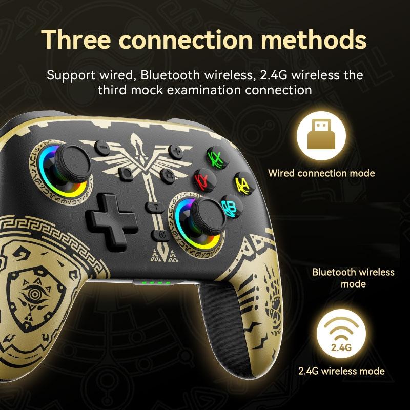 Wireless Gamepad For Nintendo Switch / Pro Tooth Design Tbd0603716901 Black Gold