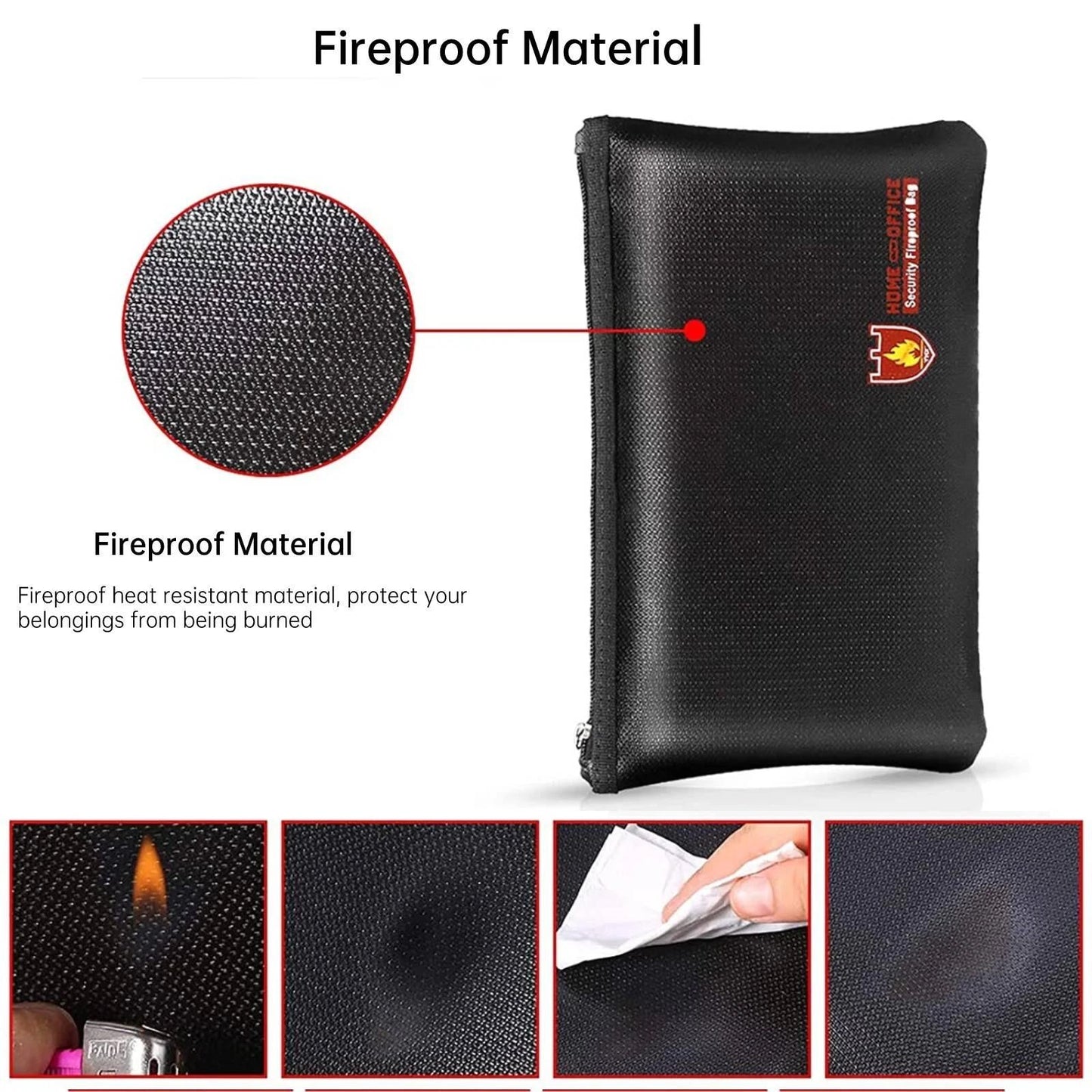 Secure Fireproof Waterproof Bag For Valuables 11.4X7.9 Inch