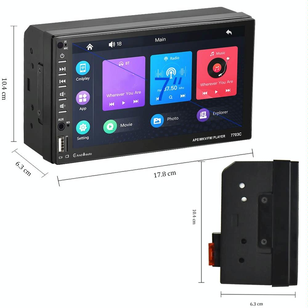 7 Inch Car Double Butt Mp5 Bluetooth Player + 4 Light Camera