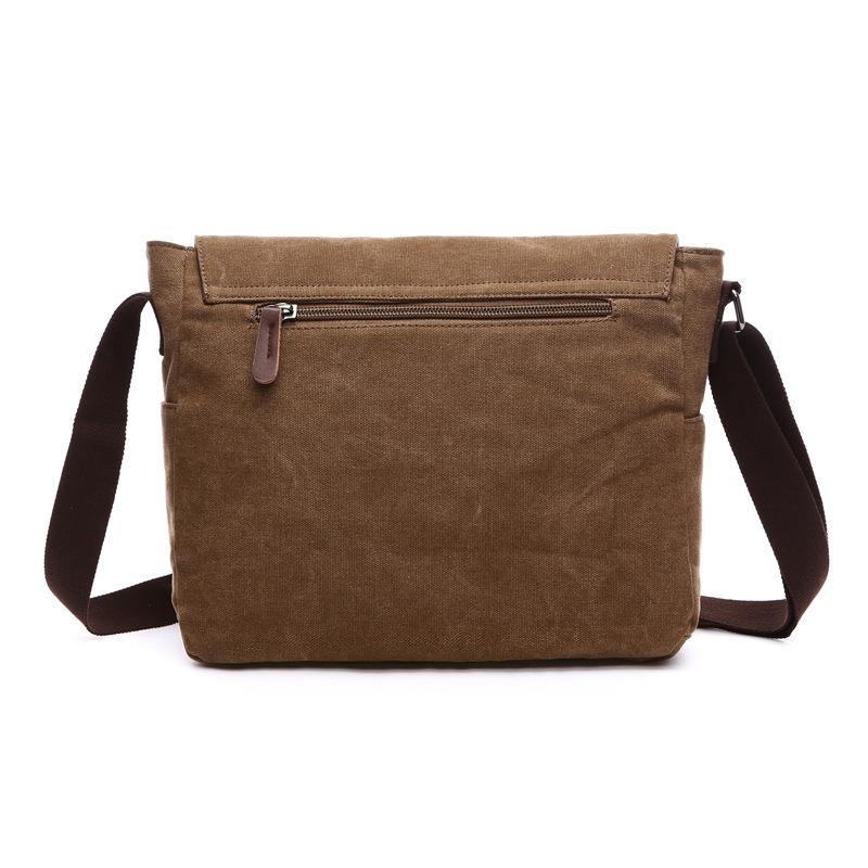 Dark Blue Canvas Business Messenger Bag Large