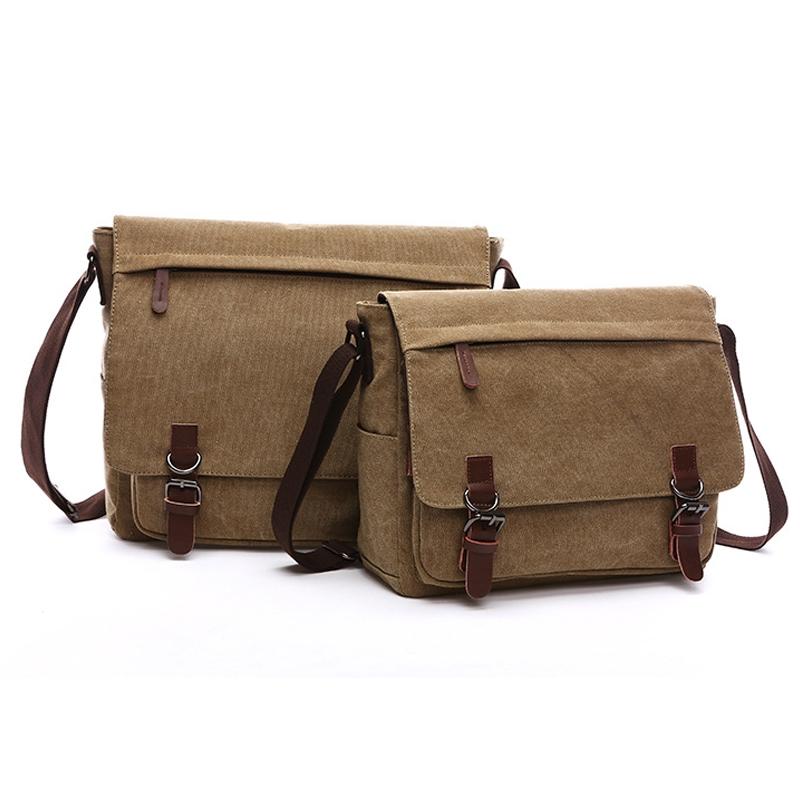 Dark Blue Canvas Business Messenger Bag Large