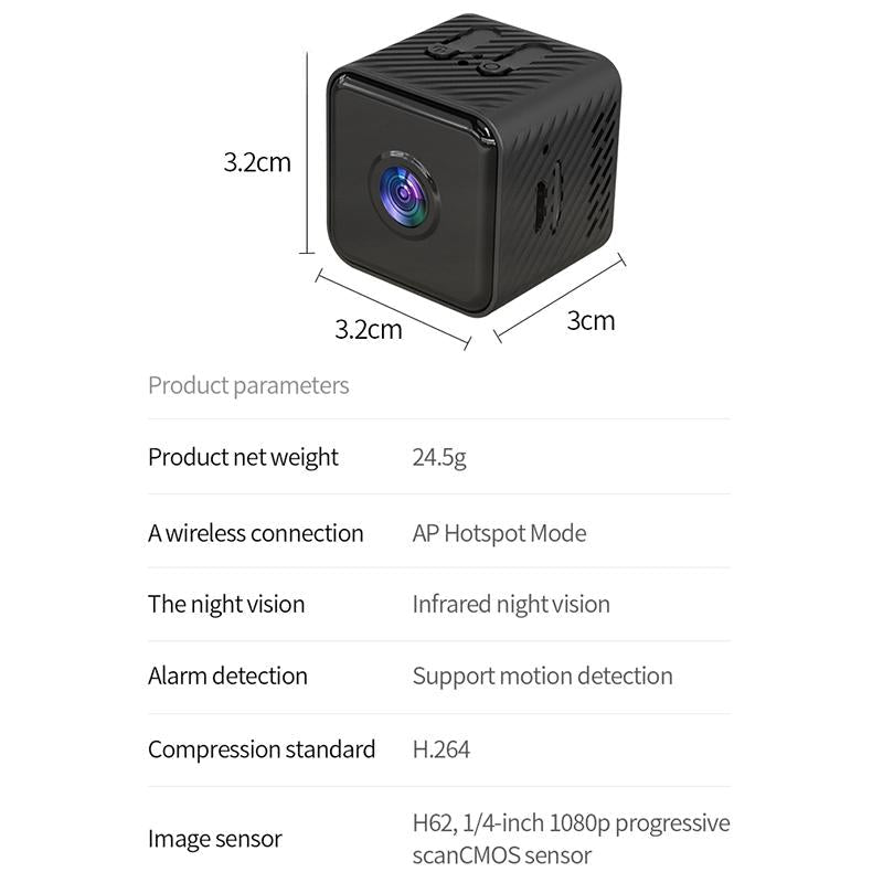Smart Hd Mini Wifi Camera With Night Vision Motion Detection Tf Card Support