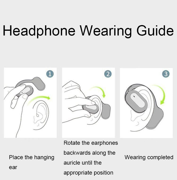 Wireless Bluetooth 5.2 Earphones With Noise Reduction Ear-Mounted Design White Bag Accessories