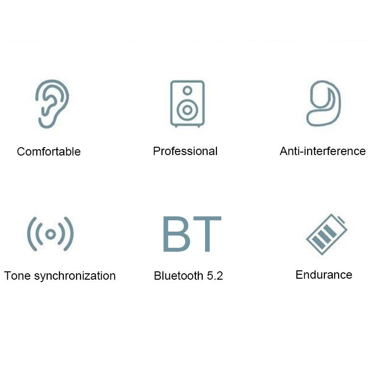 Wireless Bluetooth 5.2 Earphones With Noise Reduction Ear-Mounted Design White Bag Accessories