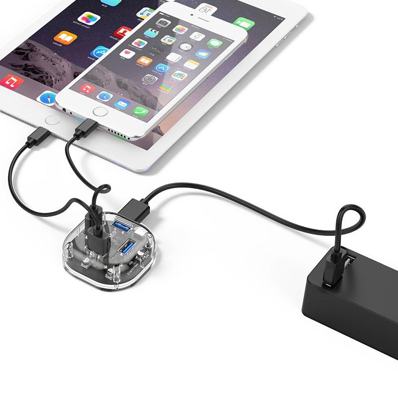 Transparent 4-Port Usb 3.0 Hub