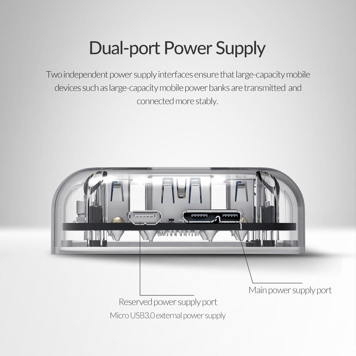 Transparent 4-Port Usb 3.0 Hub