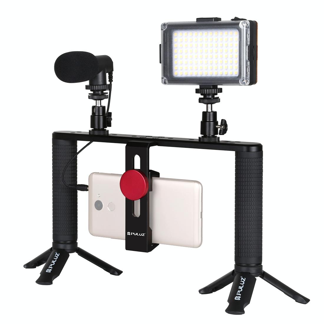 4 In 1 Vlogging Kit With Led Light Microphone Tripod And Stabilizer