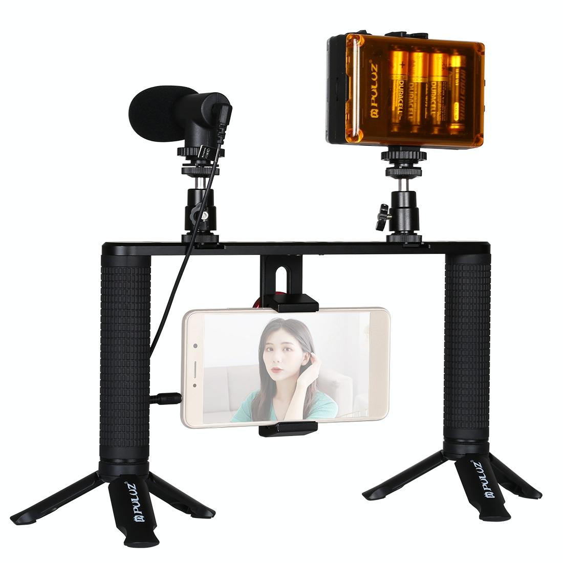 4 In 1 Vlogging Kit With Led Light Microphone Tripod And Stabilizer