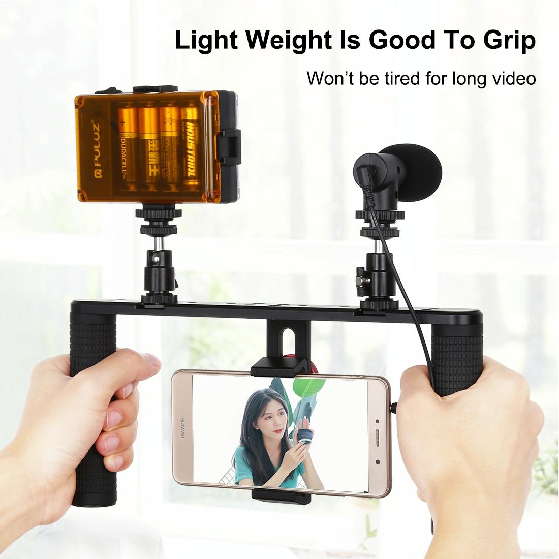 4 In 1 Vlogging Kit With Led Light Microphone Tripod And Stabilizer