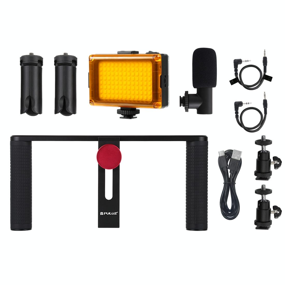4 In 1 Vlogging Kit With Led Light Microphone Tripod And Stabilizer