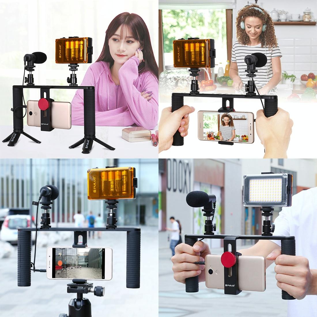 4 In 1 Vlogging Kit With Led Light Microphone Tripod And Stabilizer