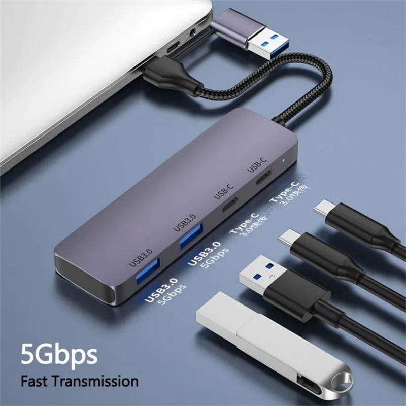 Usb 3.0 + Type C 4 Port Hub Docking Station