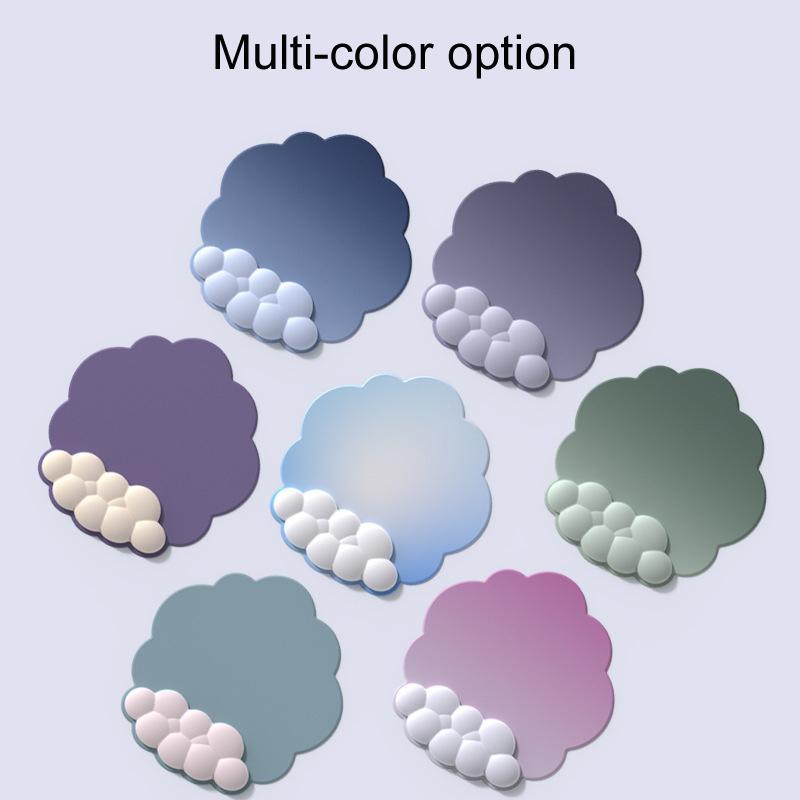 3 Piece Cloudy Gradient Memory Foam Wrist & Mouse Pad Set Blue+Gray Model 10