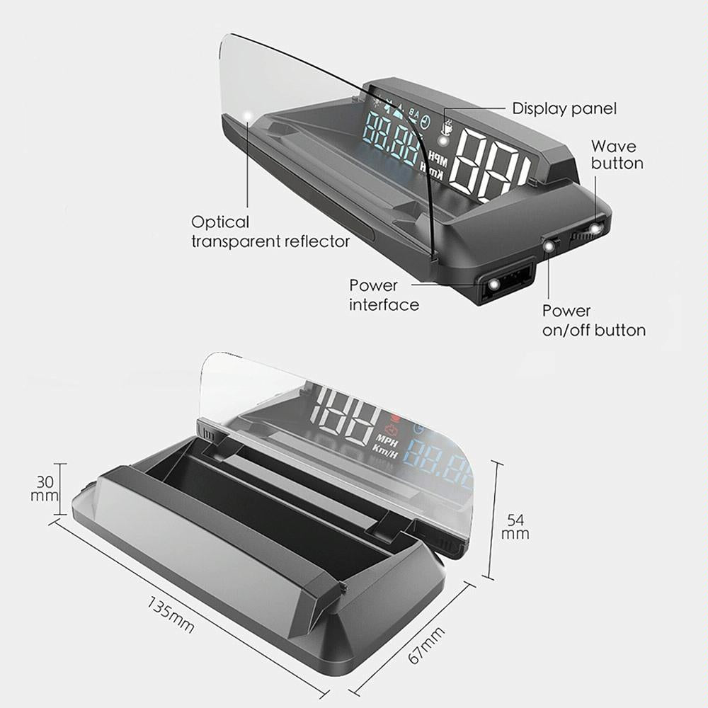 3.5 Inch Car Gps Hud Display Speed Time Distance