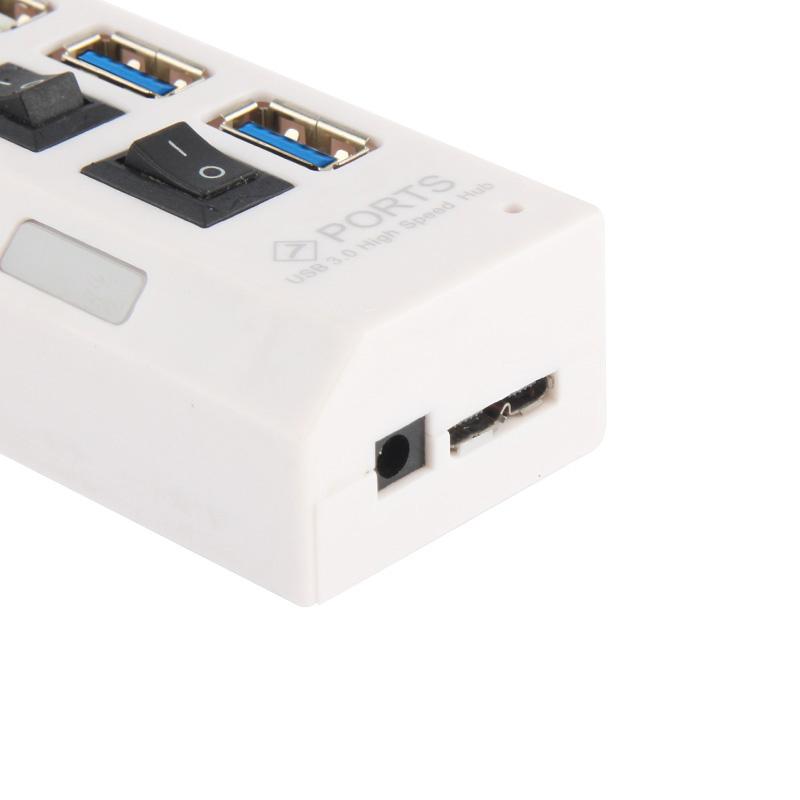 7 Port Usb 3.0 Hub 5Gbps Plug & Play 1Tb Support Black