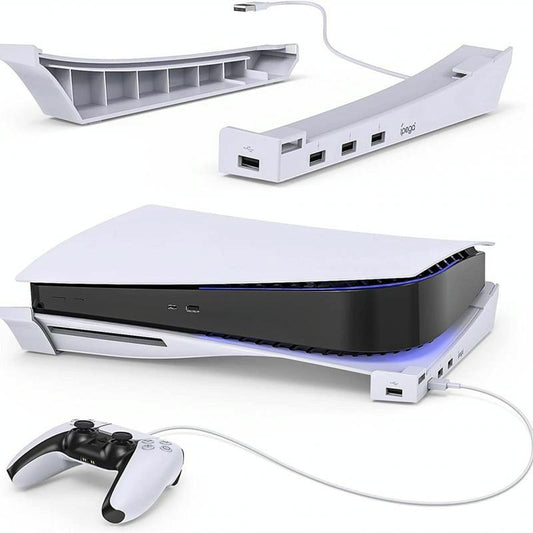 4 Port Usb Hub Base For Ps5 Horizontal Stand