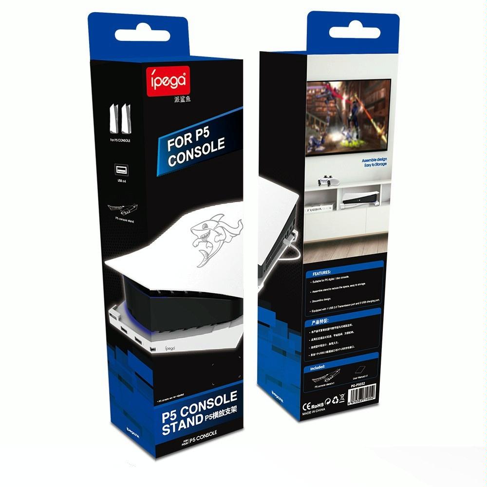 4 Port Usb Hub Base For Ps5 Horizontal Stand