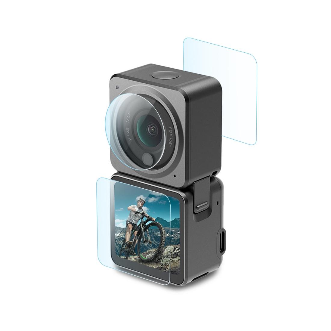 9H Tempered Glass Film For Dji Action 2 3 In 1 Lens With Front And Back Lcd Display