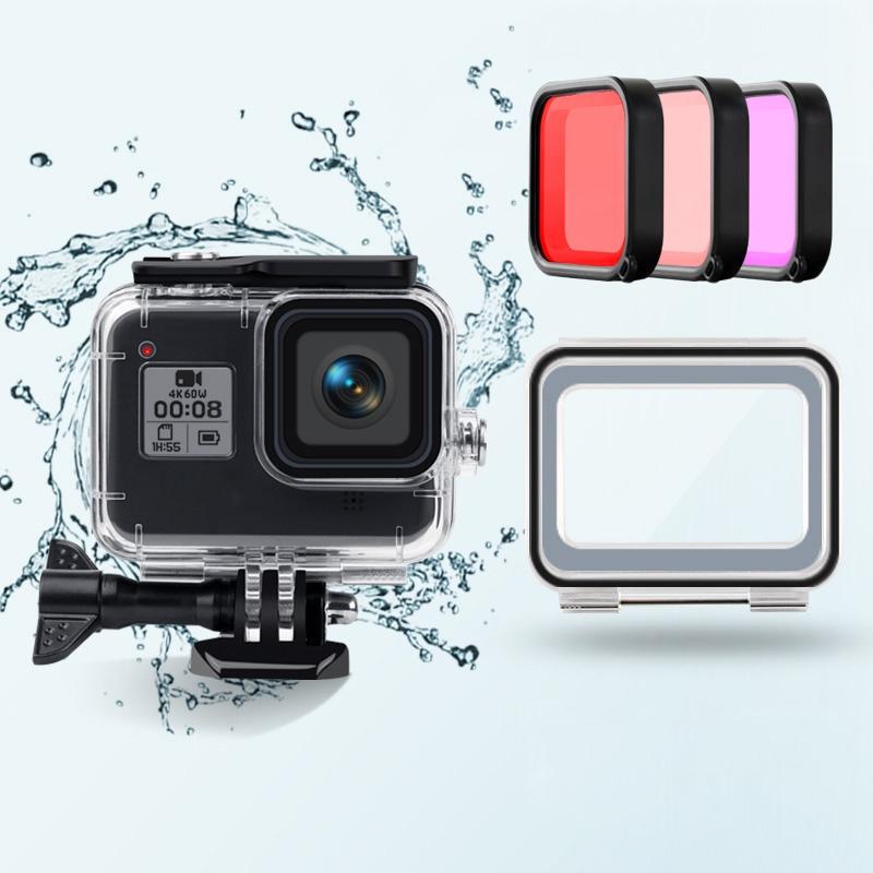 Waterproof Case For Gopro Hero8 With Touch Back Cover And Lens Filter 45M