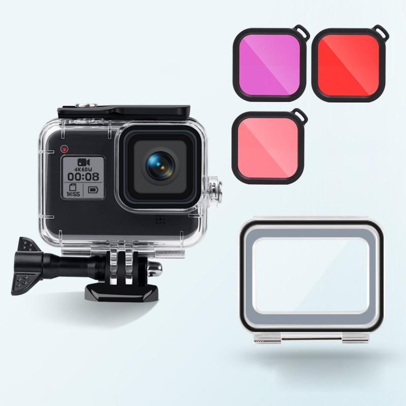 Waterproof Case For Gopro Hero8 With Touch Back Cover And Lens Filter 45M
