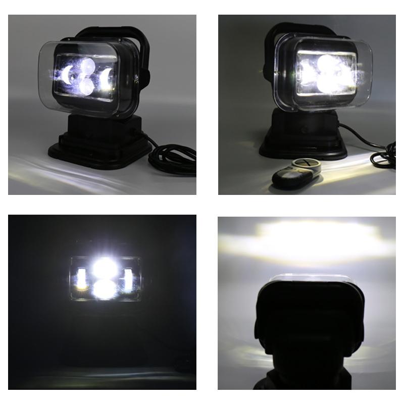 60W Dc 12 24V 400Lm Car 200M Wireless Remote Control 360 Degree Adjustable Led Search High Bay Lights / Spotlights