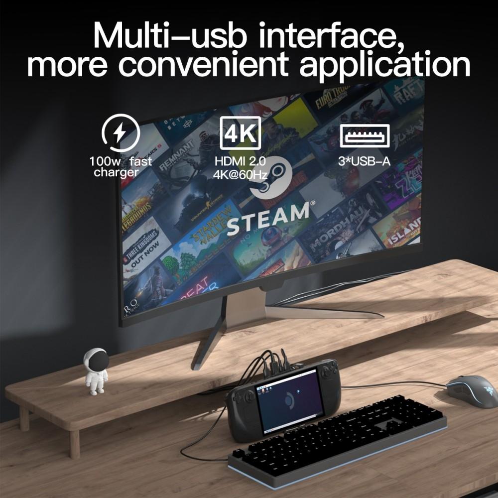 5-In-1 Docking Station For Steam Deck 4K / 60Hz Support