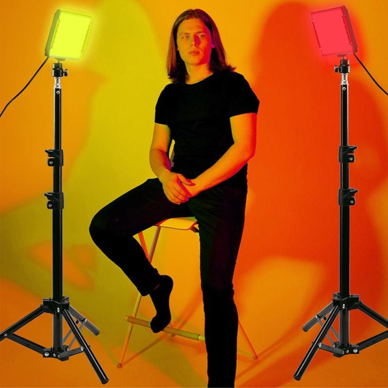 Retractable 10W Live Broadcast Light With Bracket And Colour Filters For Video Production