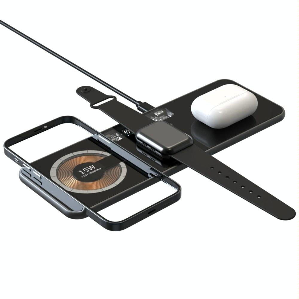 15W Dual Fast Charging Pad For 3 In Wireless Phones