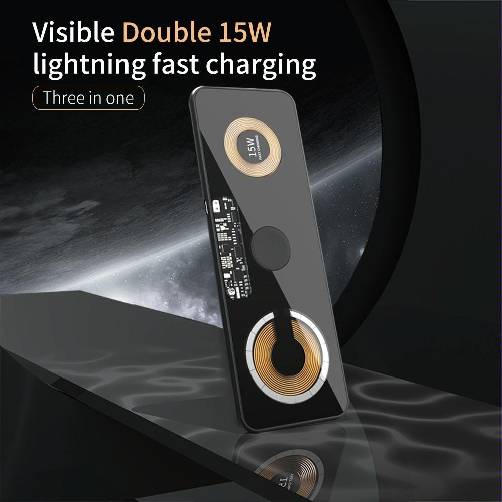 15W Dual Fast Charging Pad For 3 In Wireless Phones