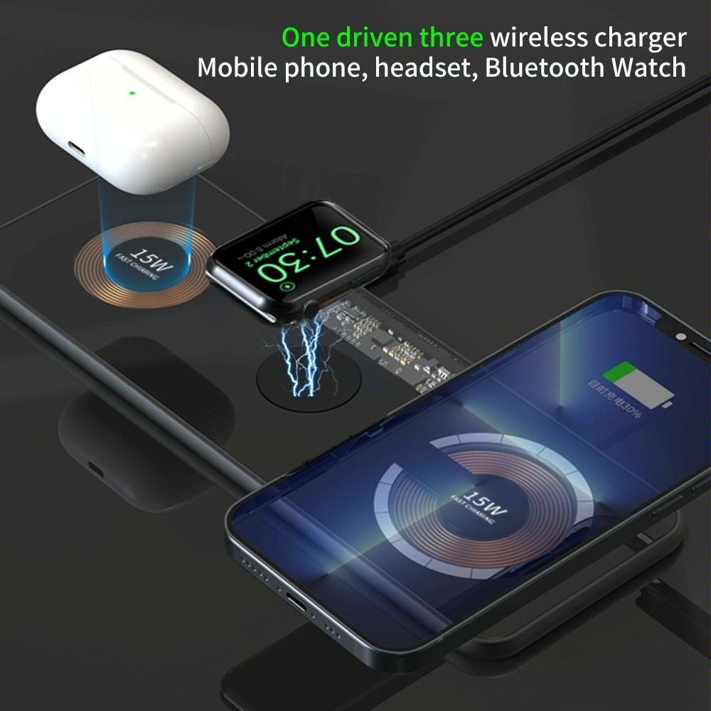 15W Dual Fast Charging Pad For 3 In Wireless Phones