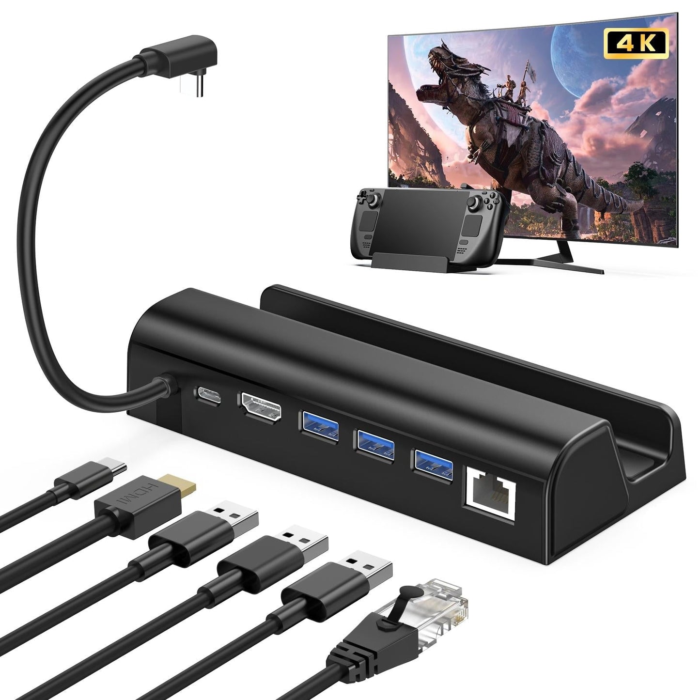 Steam Deck Expansion Dock With Hdmi And Gigabit Network Port