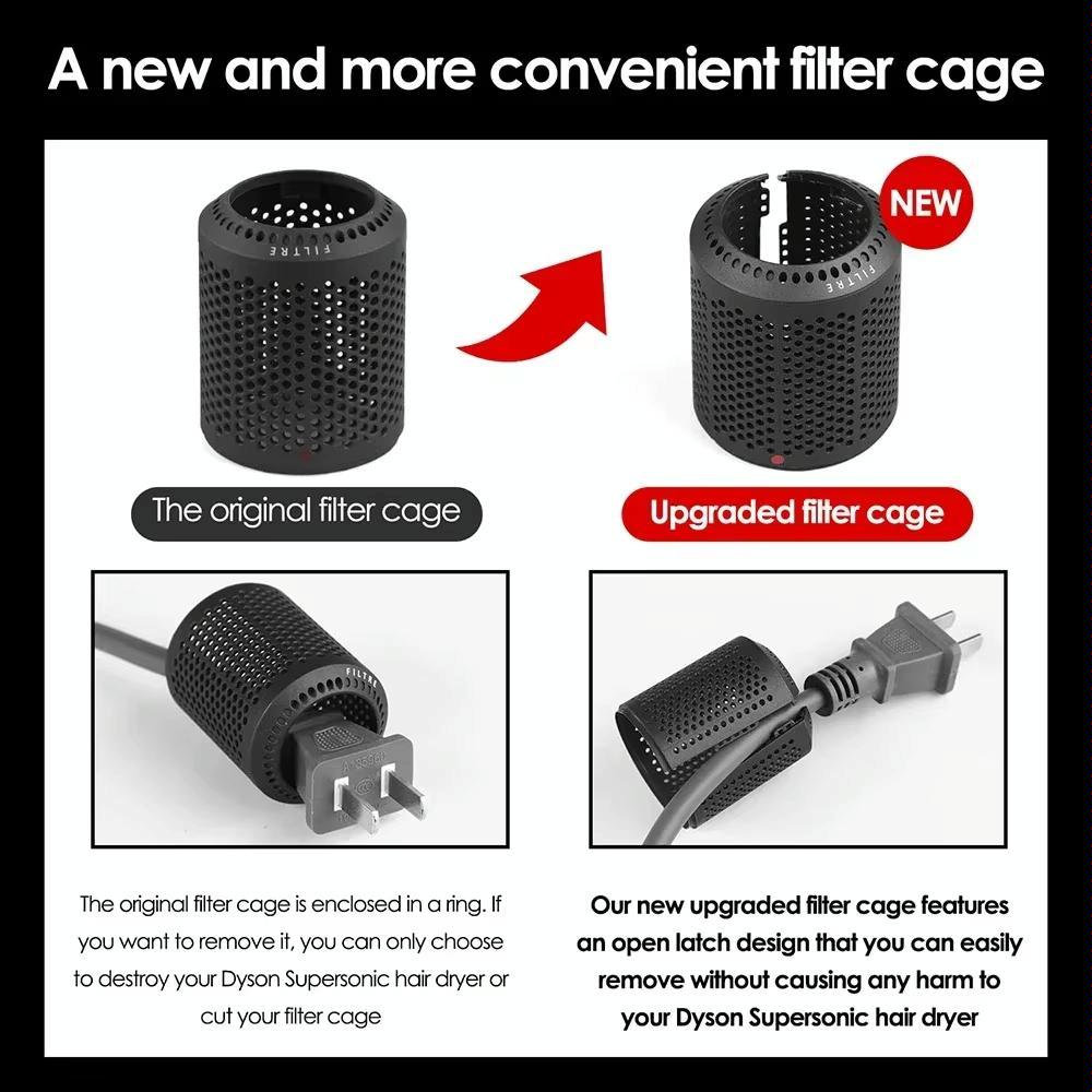 Open Design Outer Filter Cover For Hd01 / Hd03 Hd08 Hd15 Hair Dryer Silver