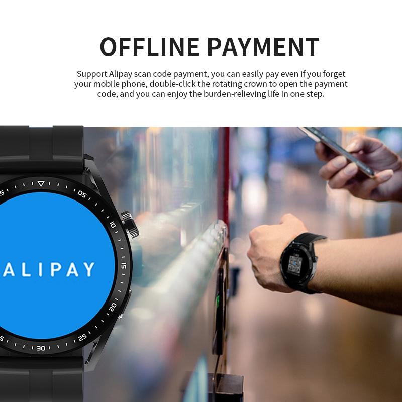 1.39 Inch Ip67 Waterproof Health Monitoring Bluetooth Call Smart Watch With Nfc Payment Black