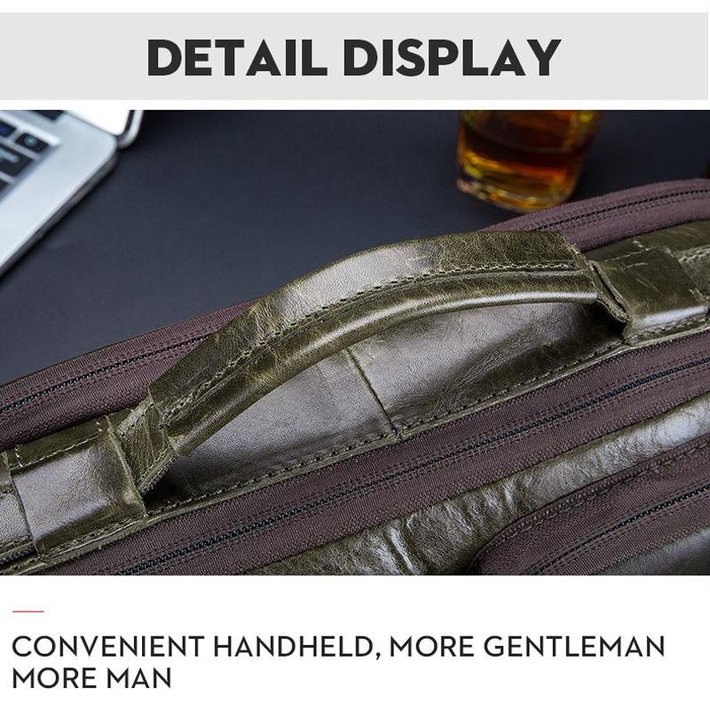 Retro Leather Men Shoulder Bag - Black