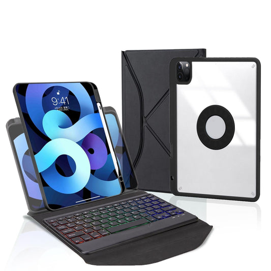 Bluetooth Keyboard Leather Case For Ipad Pro 11 Backlit With Pen Slot Black