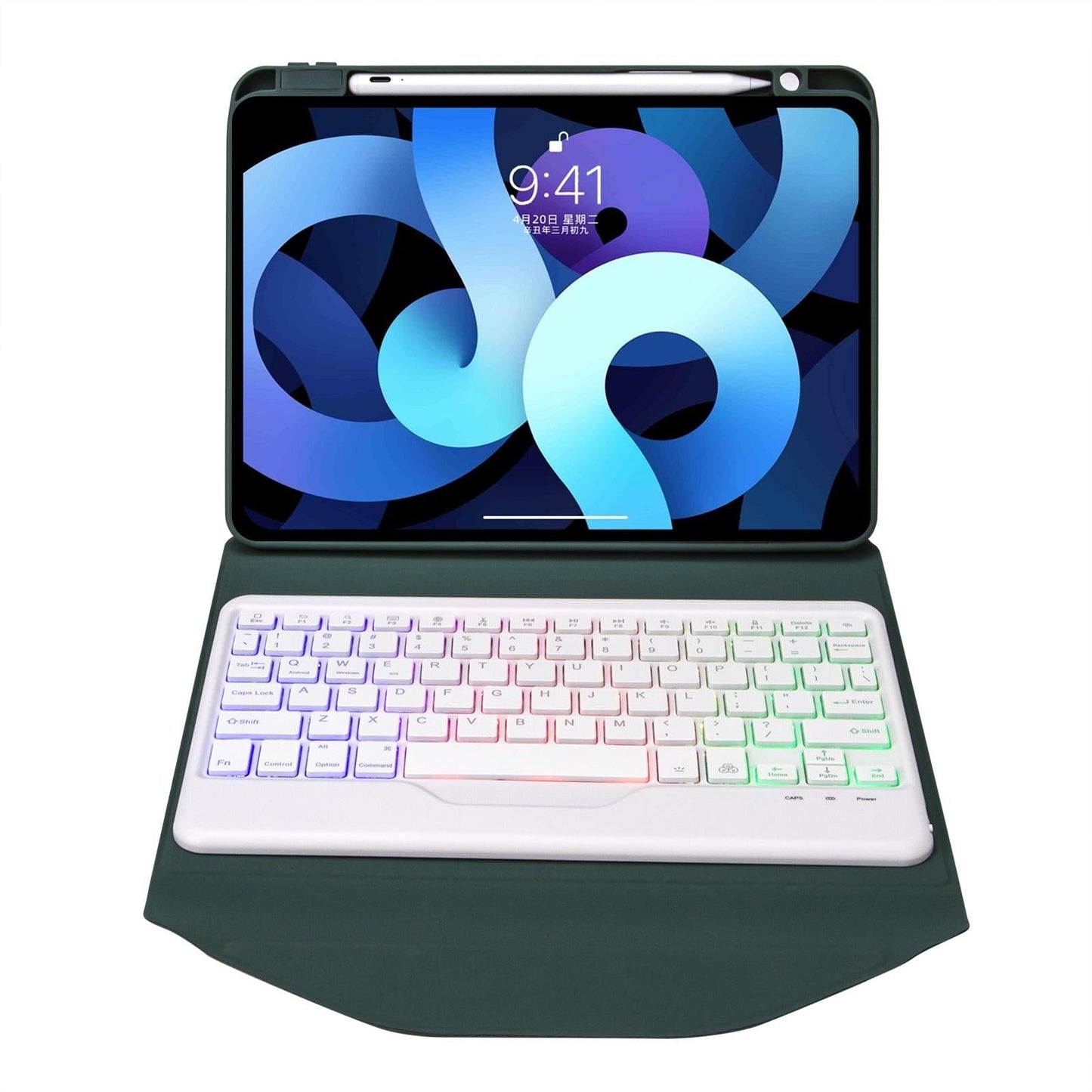 Bluetooth Keyboard Leather Case For Ipad Pro 11 Backlit With Pen Slot Black