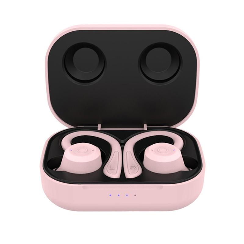 Waterproof T20 Tws Bluetooth Earphones With Charging Box And Noise Cancelling Hooks Black