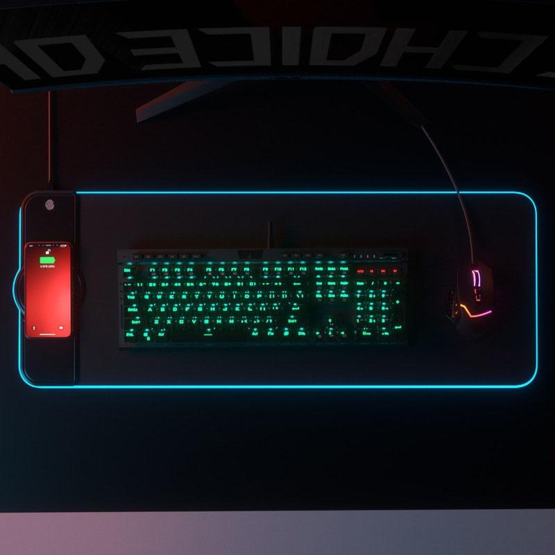 Wireless Charging Rgb Mouse Pad - Black
