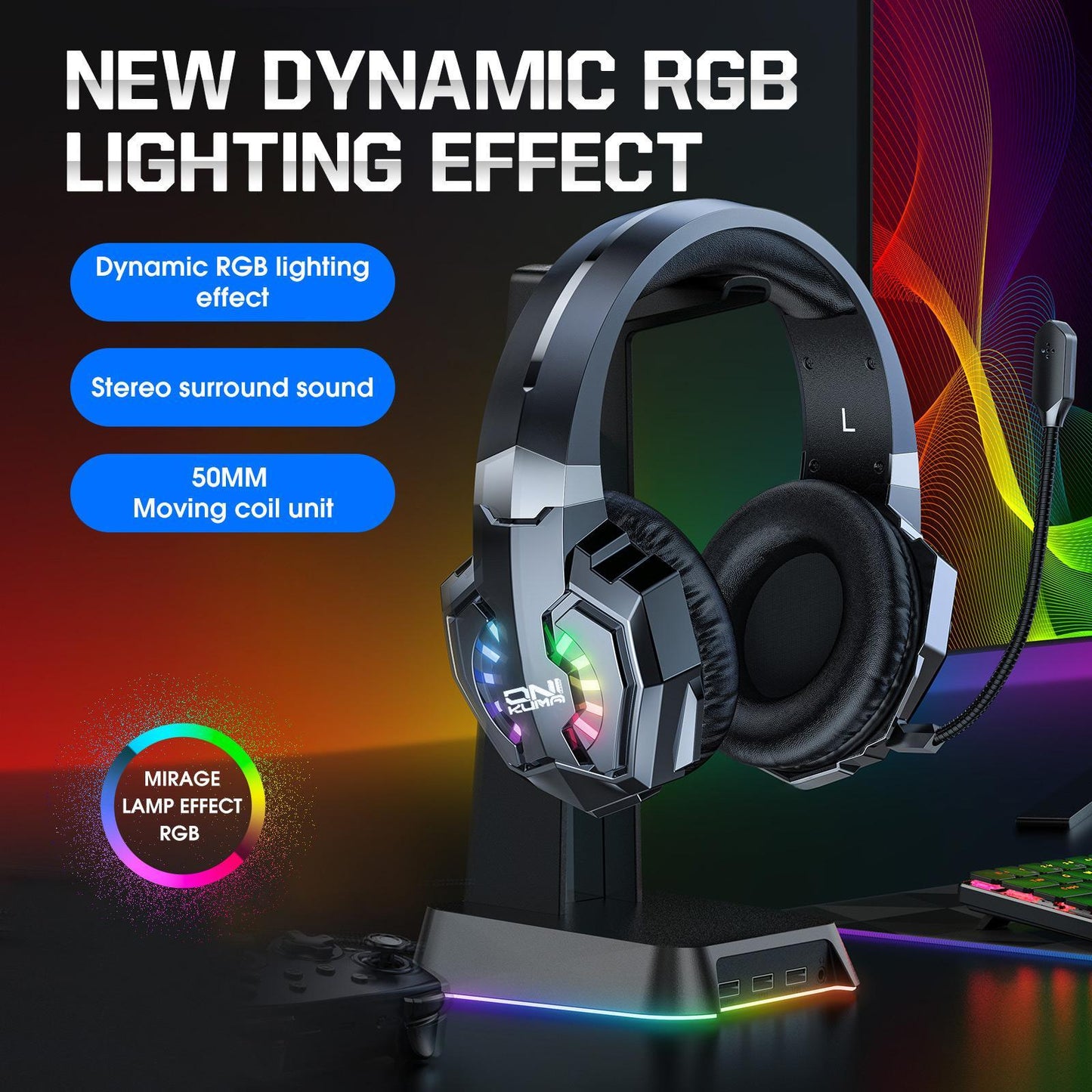 Tri-Mode Bluetooth Gaming Headset Black