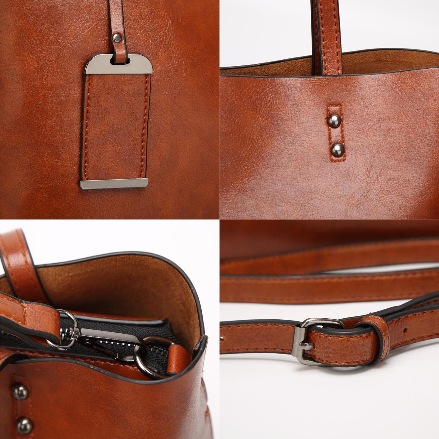 Stylish Pu Leather Women Crossbody Bag Wine Red