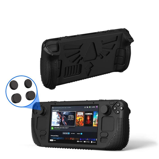 Silicone Protective Case With Holder For Steam Deck V V4 1 Pocket Consoles Black