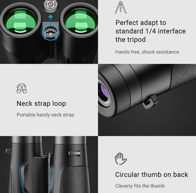 Autofocus 10X42 Binoculars Fixed Focus Black