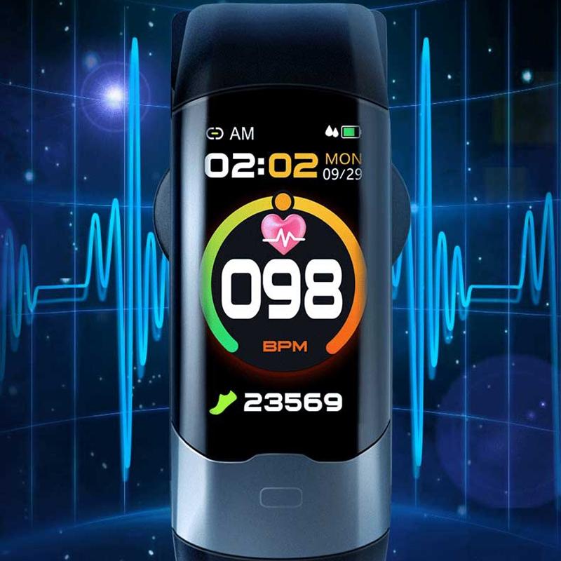 Smart Bracelet With Heart Rate And Blood Glucose Monitoring Tft Hd Black